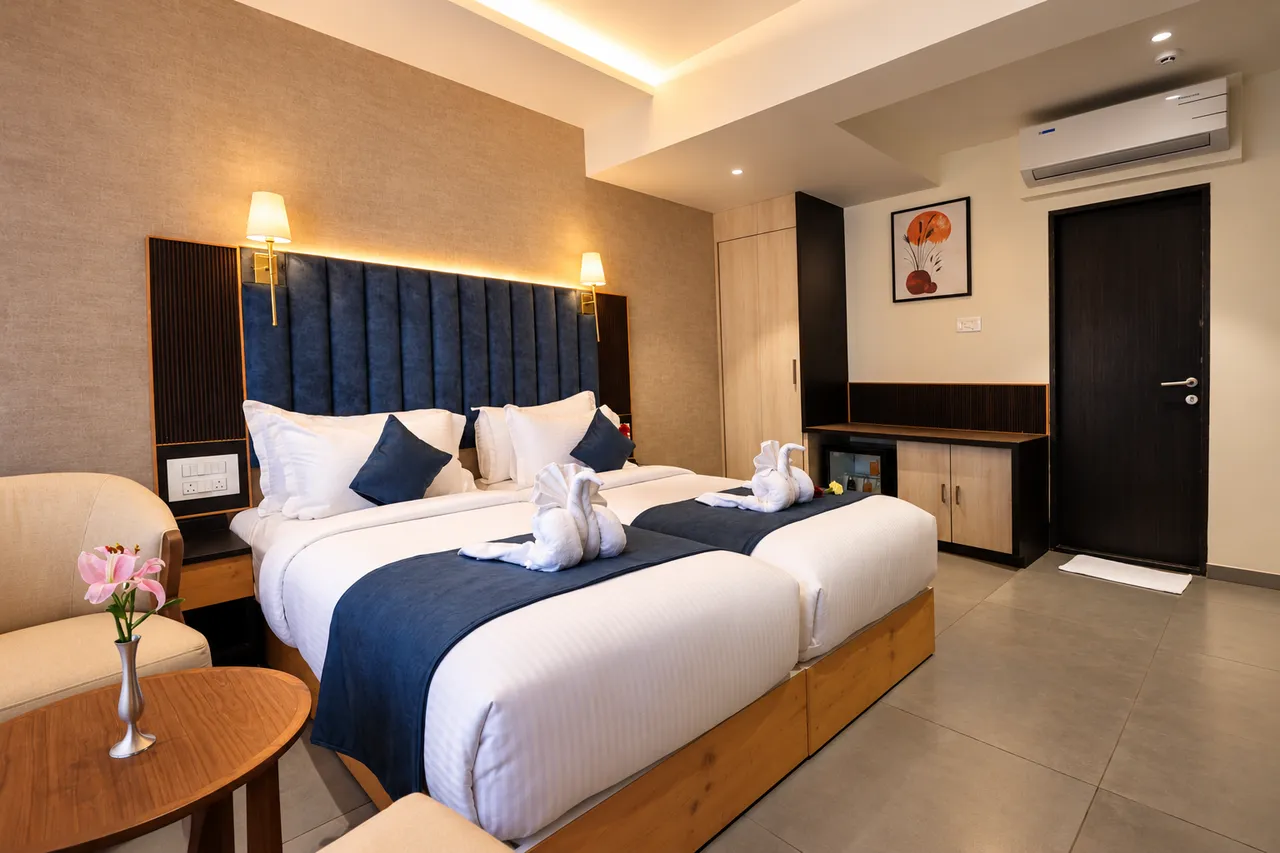 Premium room at Radiant Vista business hotel in Hubballi